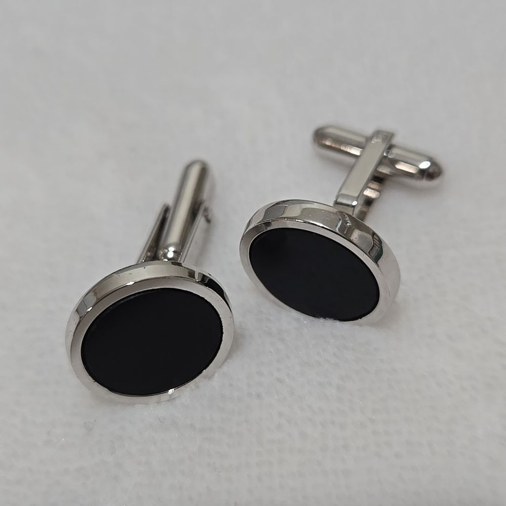 Sterling Silver and Black Onyx Cufflinks